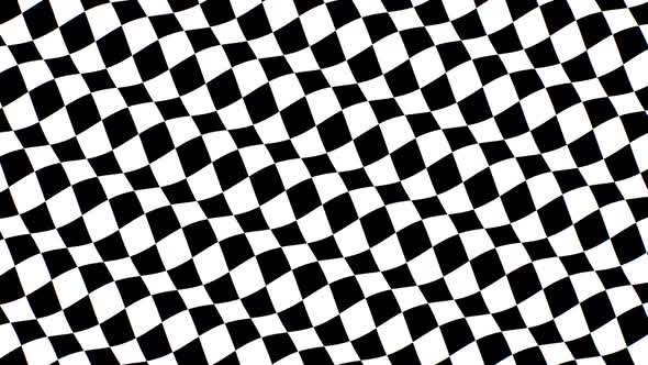 Hypnotic Black and White Checkerboard Tiles Wave Optical Illusion alt