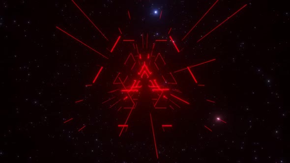 Endless futuristic space tunnel with neon lights.. Multicolored motion graphics