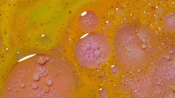 Bright Neon Colorful Bubbles Oil and Ink Acrylic Paint Moving Closeup Wallpaper Background alt