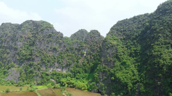 Aerial View of Ninh Binh Region, Trang an Tam Coc Tourist Attraction in Vietnam alt