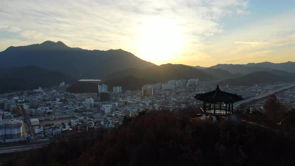 Korea Gumi City Wonpyeong Dong Gumijeong Evening Glow