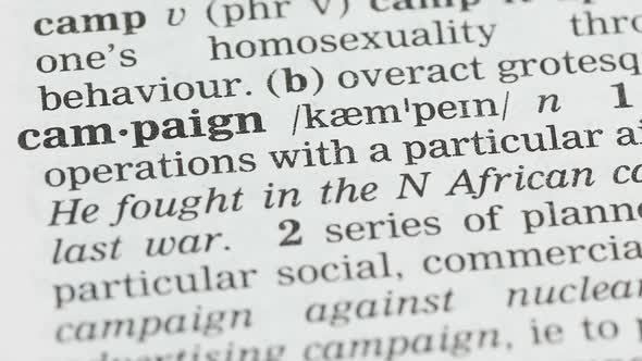 Campaign, Pencil Pointing Word in Vocabulary in English, Marketing Strategy alt