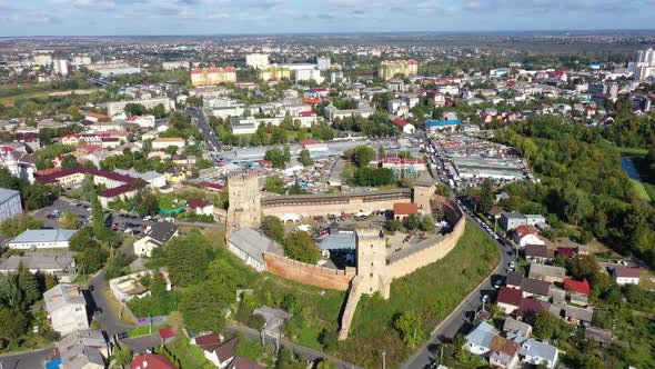 Beautiful Panorama Lutsk Cityscape Near The Lubart Castle