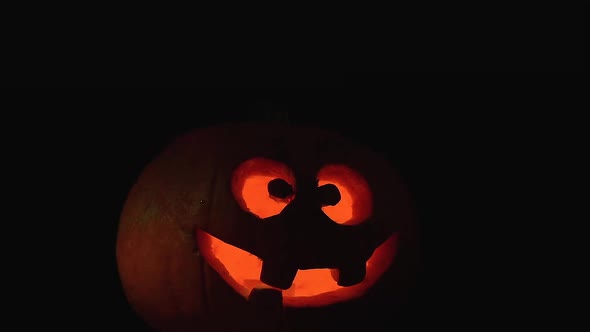 Orange pumpkin with scary smile. Halloween concept