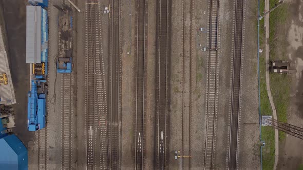 View From the Quadrocopter on the Railway Tracks alt