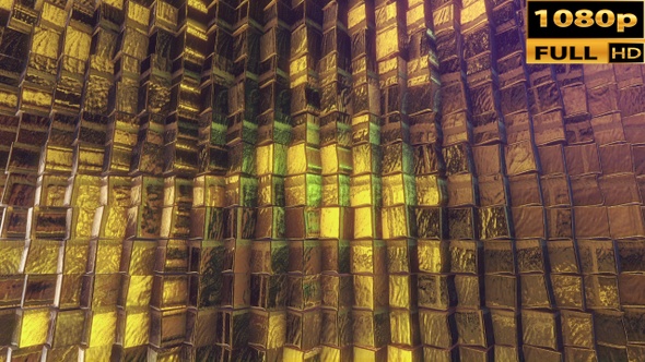 3D Golden Blocks Background  alt