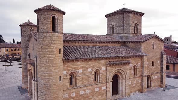 Aerial View of Famous Romanesque Church San Martin De Tours in Fromista ...