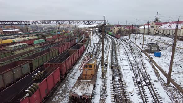 Railway Tracks Freight Trains Locomotive Hyperlapse
