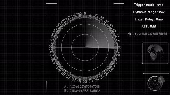 Radar HUD Screen Animation 4K. Vd 1281