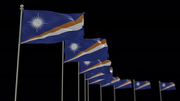 Marshall Islands Row Flag With Alpha