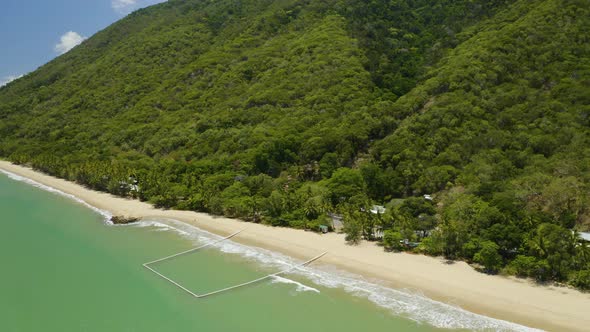 Aerial, Gorgeous View On Ellis Beach In Cairns, Queensland, Australia