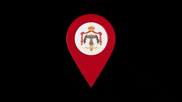 3D Rotating Pin Icon Animation With Jordan Coat Of Arms   Alpha Channel - 2K alt