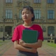 Depressed Pretty Asian Female Student Walking at Campus After Failed Exam - VideoHive Item for Sale
