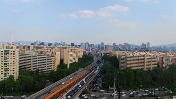 Seoul City Apgujeong Dong Apartment Dongho Bridge Traffic