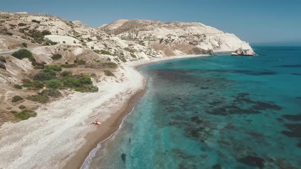 Blue Lagoon Sea Ocean Beach or Shore in Secluded Tropical Vacation Spot in Cyprus