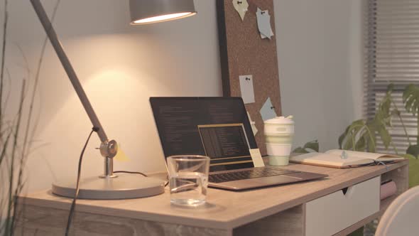 Workplace of Programmer in Office alt