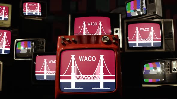 Flag of Waco, Texas, on Retro TVs.