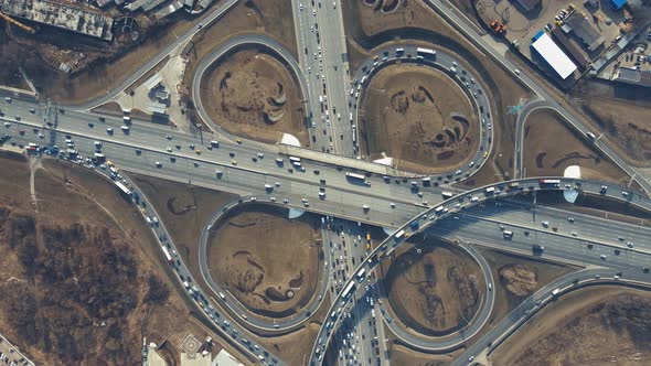Crossing Roads in the Air Aerial View of the Roundabout alt