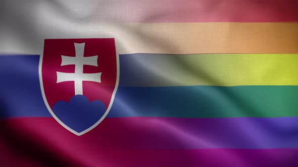 LGBT Slovakia Flag Loop Background 4K