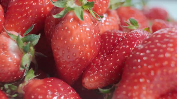 Ripe fresh strawberries close up.  Organic ripe strawberry. Concept of hygiene, diet and healthy