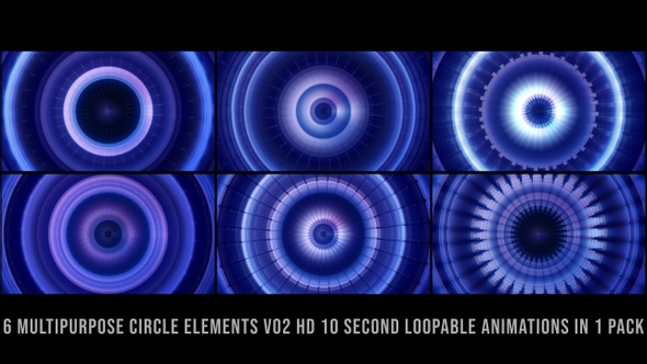 Multipurpose Circle Elements Blue V02
