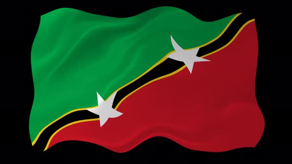 Saint Kitts Flag Wavy National Flag Animation
