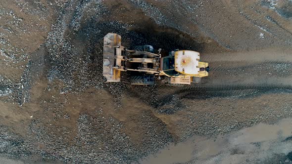 Industrial Recycling of Concrete Heavy Construction Equipment Front Loader Working on Recycling of alt