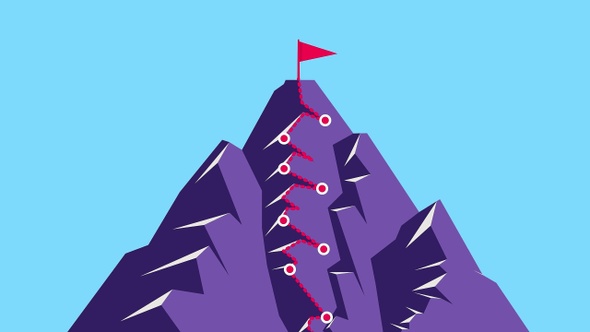 Path Towards Success Mountain Climb Concept Animation alt