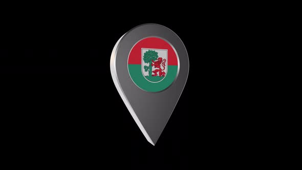 3d Animation Map Navigation Pointer With Flag Of  Liepaja (Latvia) With Alpha Channel - 2K alt