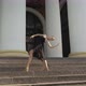 Camera Approaches To Slim Confident Elegant Ballerina Dancing on Urban Stairs - VideoHive Item for Sale