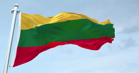 Lithuania Flag Waving  Loop  4 K alt