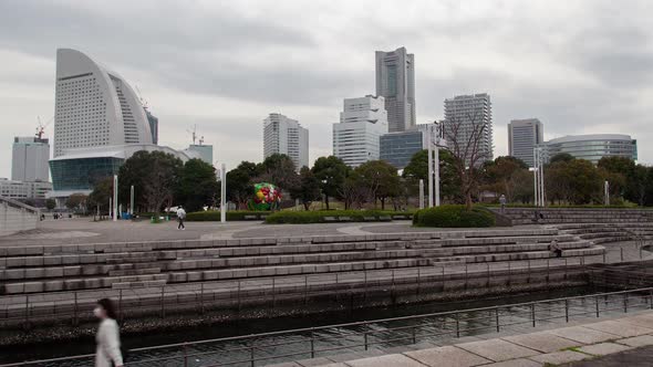 Yokohama City Embankment Landscape Day Timelapse alt