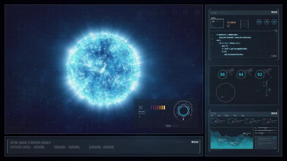 Digital Display Sci-Fi HUD - Blue Star