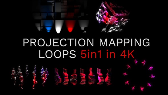 Projection Mapping Loops 4K 5in1