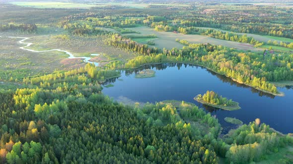 The Aerial View of the Dam Lake in Ao Estonia