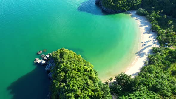 An aerial view from a drone over the bay alt