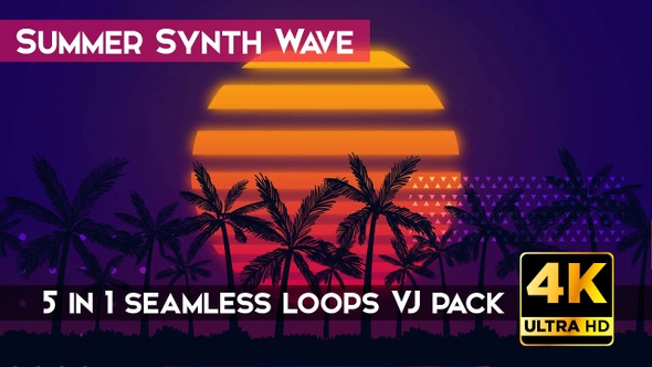 Summer Synth Wave VJ Loops