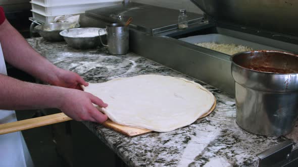 Pizza being made
