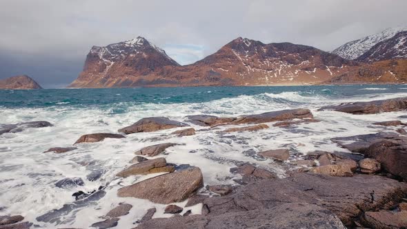 Rocky Coast of Fjord in Norway alt