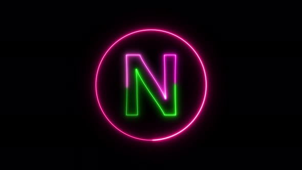 Glowing neon font. pink and green color glowing neon letter.  Vd 1314
