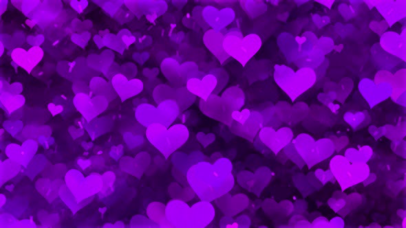Beautiful Purple Hearts Background
