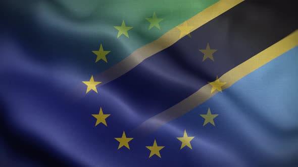 EU Tanzania Flag Loop Background 4K