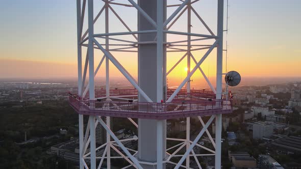 TV Tower in the Morning at Dawn in Kyiv, Ukraine alt