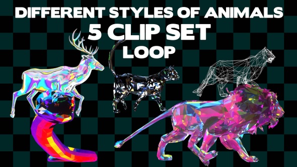 Different Styles Of Animals 5Clip
