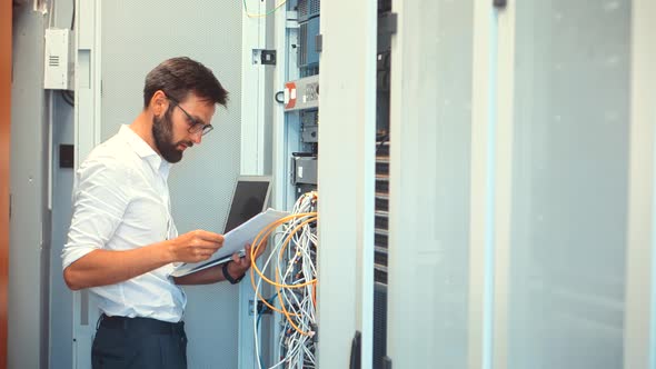 Network Equipment In Server Room. Cryptocurrency Mining In Data Center. Cloud Server Hardware. alt