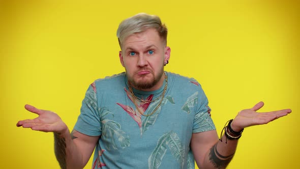 Confused Handsome Man Feeling Embarrassed About Ambiguous Question Having Doubts No Idea Clueless alt