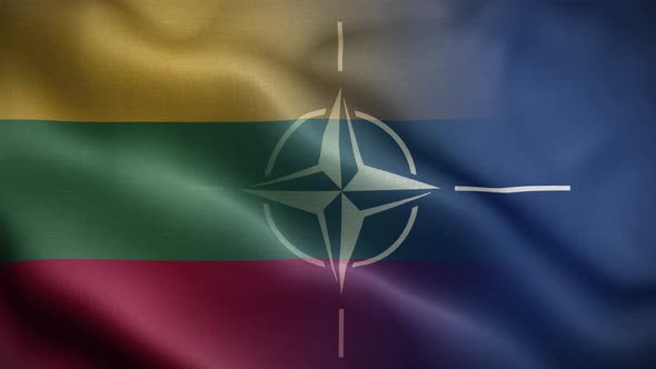 Nato Lithuania Flag Loop Background 4K