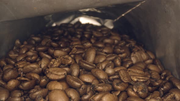 Marco Shot Going Inside a Packet of Coffee Beans alt