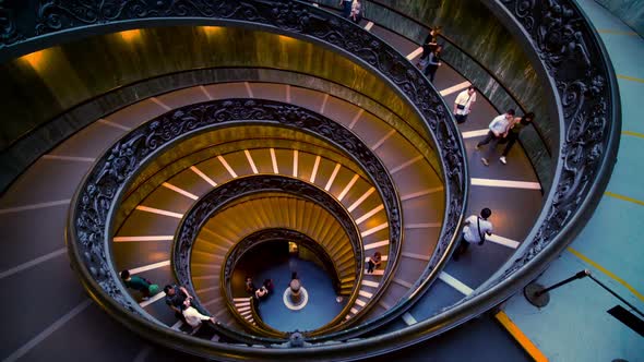 Staircase in Vatican Museums, Vatican, Rome, Italy alt