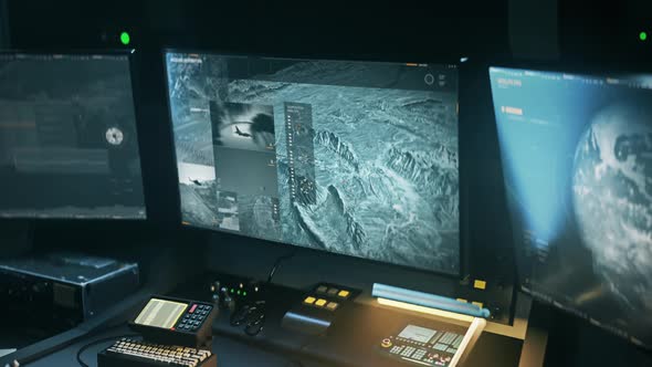 Scan Of Army Air Base Location With Stationed Combat Aircraft By Satellite alt